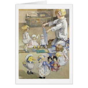 Vintage - Kleines Mädchen und ihre Puppen,