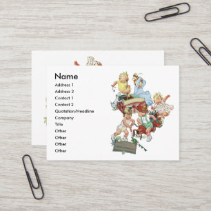 Vintage Kleinkinder spielen mit Feuerwehrfahrzeuge Visitenkarte