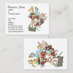 Vintage Kleinkinder spielen mit Feuerwehrfahrzeuge Visitenkarte