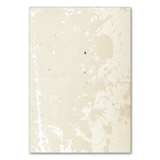 Vintage Klempnerbeige Hochzeit gefaltet Platzkarte Tischnummer (Rückseite)