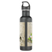 Vintage Klempnerei/Frangipani & Efeu, beige Flasch Edelstahlflasche (Rückseite)