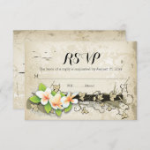 Vintage Klempnerei und Efeu-beige Hochzeit RSVP (Vorne/Hinten)