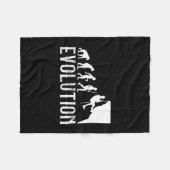 Vintage-Kletterer-Evolution - lustige Felswand Fleecedecke (Vorderseite (Horizontal))
