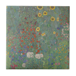 Vintage Klimt Bauerngarten Sonnenblumen Blumige Ku Fliese