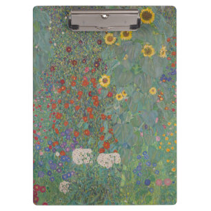 Vintage Klimt Bauerngarten Sonnenblumen Blumige Ku Klemmbrett