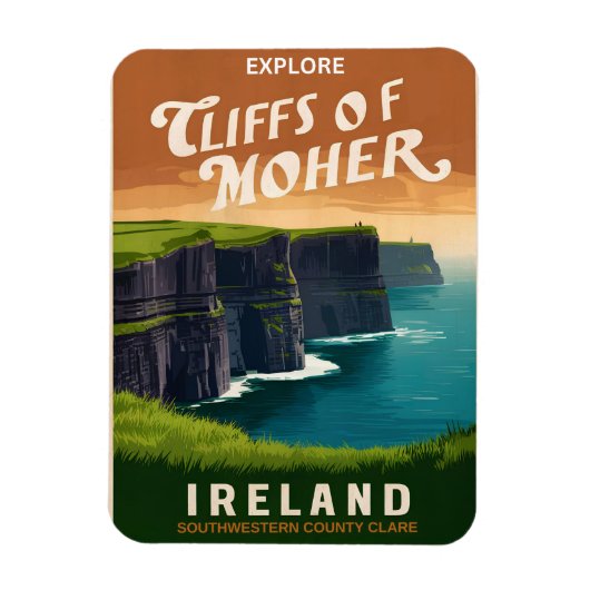 Vintage Klippen, Irland Naturgeschenke Magnet (Vertikal)