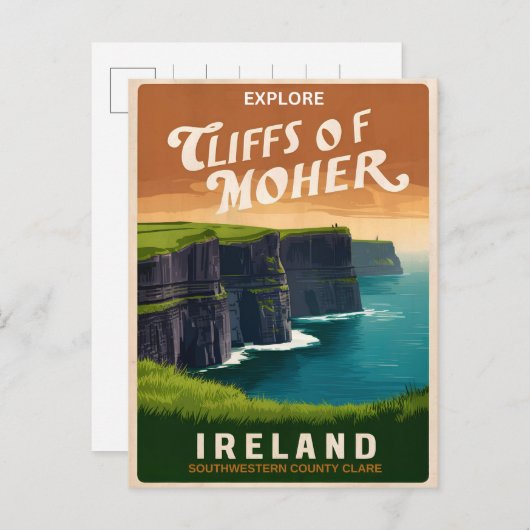 Vintage Klippen, Irland Naturgeschenke Postkarte (Vorne/Hinten)