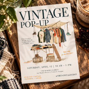 Vintage-Kloster-Pop-Up-Marktplakat Flyer