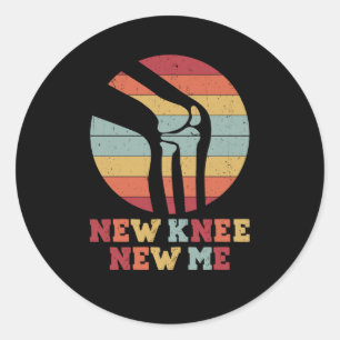 Vintage Knie-Ersatz-Operation Erholung Neues Knie Runder Aufkleber