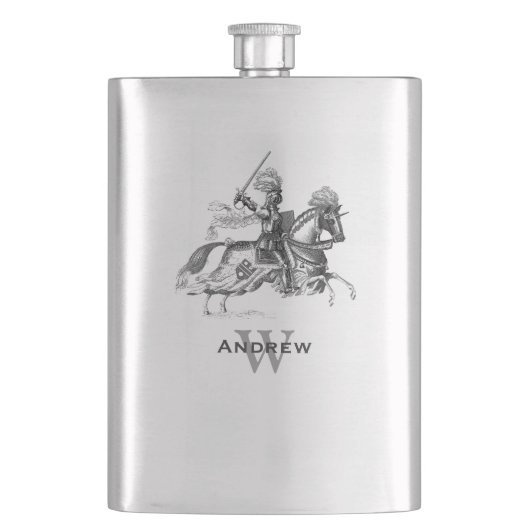 Vintage Knight Custom Flask Flachmann (Vorderseite)