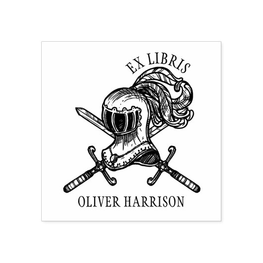 Vintage Knight Helmet Gummistempel (Prägung)