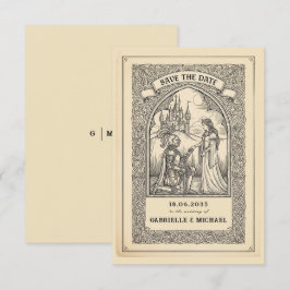 Vintage Knight Medieval Sketch Save The Date Card