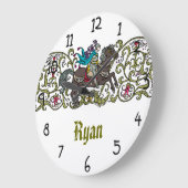 Vintage Knight Personalized Große Wanduhr (Winkel)