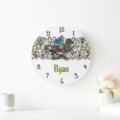 Vintage Knight Personalized Große Wanduhr (Zuhause)