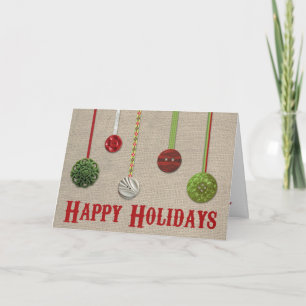 Vintage Knopf-Verzierungs-u. Feiertagskarte