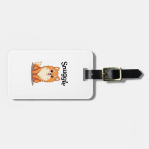 Vintage Knuddel Pomeranian Süße Hund Illustration  Gepäckanhänger