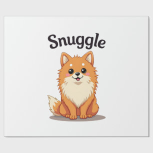 Vintage-Knuddler-Pomeranian-Süße-Hund-Illustration Geschenkpapier