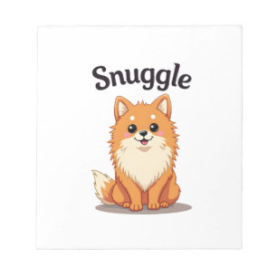 Vintage-Knuddler-Pomeranian-Süße-Hund-Illustration Notizblock