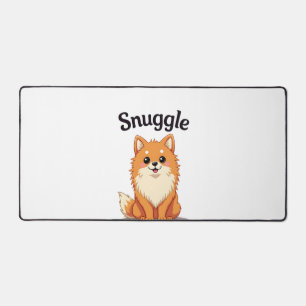 Vintage Knuddler Pomeranian Süße Hund-Illustration Schreibtischunterlage