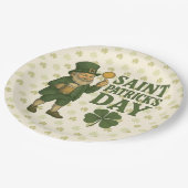 Vintage, Kobold St. Patrick's Day Pappteller (Schrägansicht)