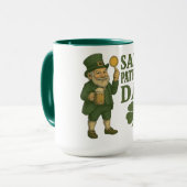 Vintage, Kobold St. Patrick's Day  Tasse (Vorderseite Links)