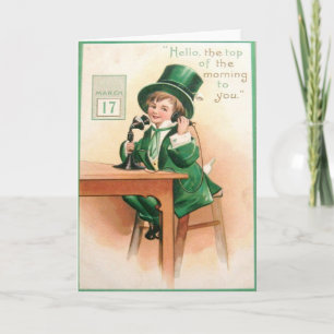 Vintage Kobold-Telefon St. Patrick's Day Karte