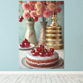 Vintage Kochbuch-Abbildung Canvas Print Leinwanddruck (Insitu (Holzboden))