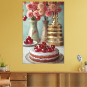 Vintage Kochbuch-Abbildung Canvas Print Leinwanddruck (Insitu (Wohnzimmer))