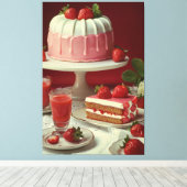 Vintage Kochbuch-Abbildung Canvas Print Leinwanddruck (Insitu (Holzboden))