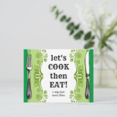 Vintage Kochkarte Postkarte (Stehend Vorderseite)