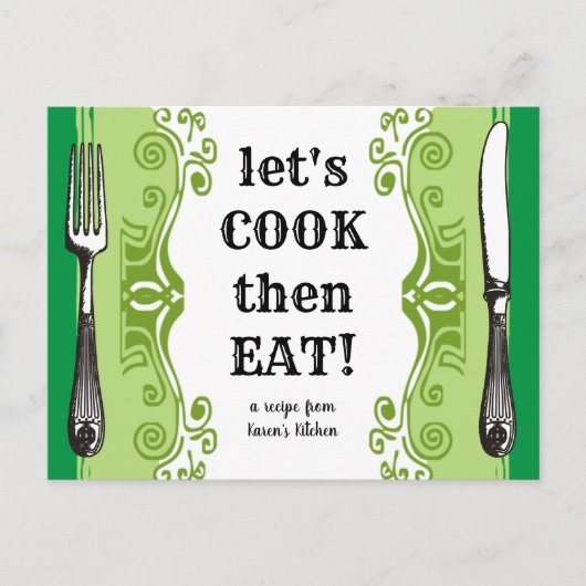 Vintage Kochkarte Postkarte (Vorderseite)