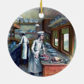 Vintage Kochs-Verzierung Keramik Ornament (Hinten)