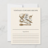 Vintage Kochutensilien gestrichelte Rezeptkarte (Vorderseite)