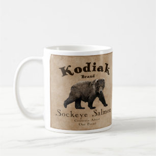 Vintage Kodiak Lachs Etikett Kaffeetasse