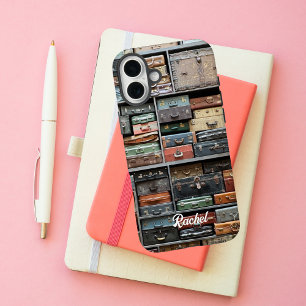 Vintage Koffer Foto, Fernweh Reise individuell iPhone 16 Plus Hülle