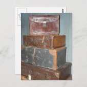 Vintage Koffer - Gepäckstücke Postkarte (Vorne/Hinten)