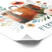 Vintage-Koffer mit Blumen- Fernweh Fotodruck (Ecke)