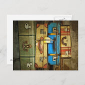 Vintage Koffer Postkarte (Vorne/Hinten)