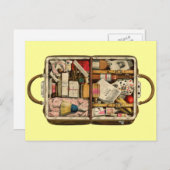 Vintage Koffer-Postkarte Postkarte (Vorne/Hinten)