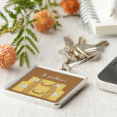 Vintage Koffer Schlüsselanhänger (Seite)