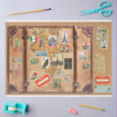 Vintage Kofferfronten und Reiseaufkleber Seidenpapier (Basteln)