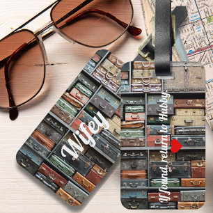 Vintage Koffert Ehefrau Reise Fernweh Lustig Gepäckanhänger