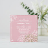 Vintage Kohl-Rosen, die Einladung Wedding sind (Stehend Vorderseite)