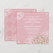Vintage Kohl-Rosen, die Einladung Wedding sind (Vorne/Hinten)