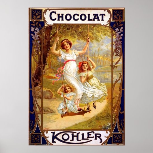 Vintage Kohler Chocolat-Werbung Poster (Vorne)