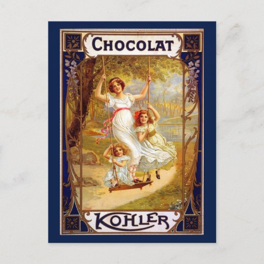 Vintage Kohler Chocolat-Werbung Postkarte (Vorderseite)