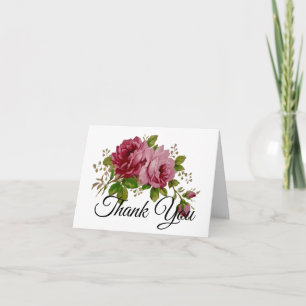Vintage-Kohlrose-Eleganz Dankeskarte