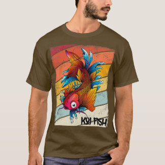 Vintage Koi Fish Retro Grafik Geschenk Kinder Juge T-Shirt