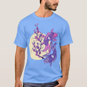 Vintage-Koi mit Sakura-Kirschblüte T-Shirt