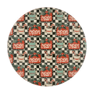 Vintage-Kokosbar-Theke Statement Schneidebrett